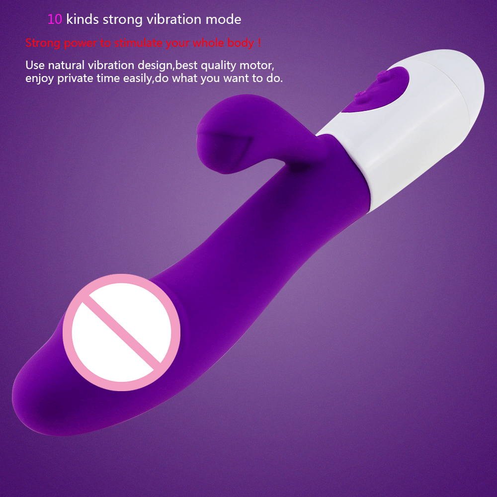 Rechargeable Dildo Rabbit Vibrator Dual Vibration G Spot Vagina Massager AV Stick Clitoris Sex Toys for Women Female Masturbator
