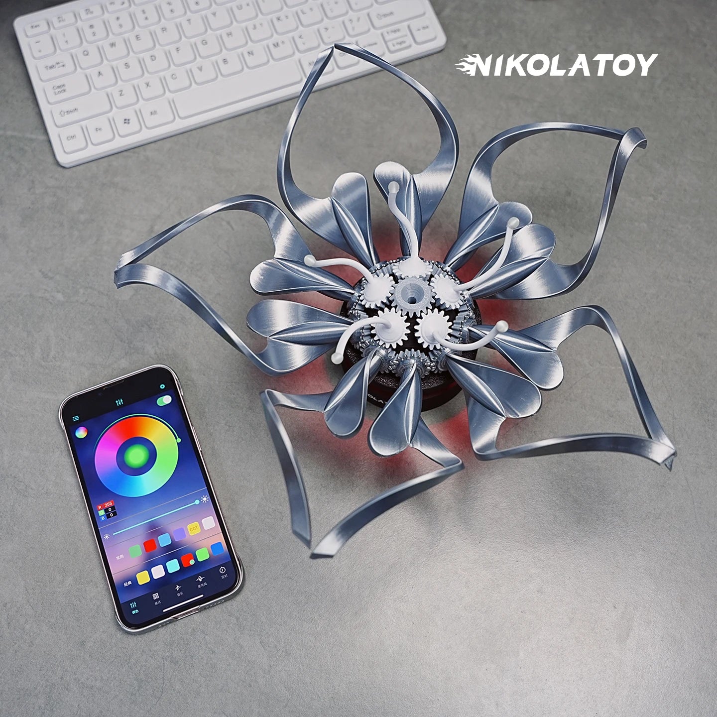 Nikolatoy Saatchi Gallery Modern Aesthetics Visual Art Preserved Flower Desktop Wall-Mounted Mechanical Flower Model Toy