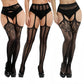 3 Pcs Pantyhose Fishnet Sexy Thigh-High Stockings Suspender Stockings for Women Garter Belt Stockings Hollow Out Pattern Tights