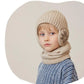 2Pcs Knitted Children Winter Hat Scarf Fleece Lining Ears Protection Kids Beanie Hats Neck Warmer Warm Child Boy Cap 4-10Y