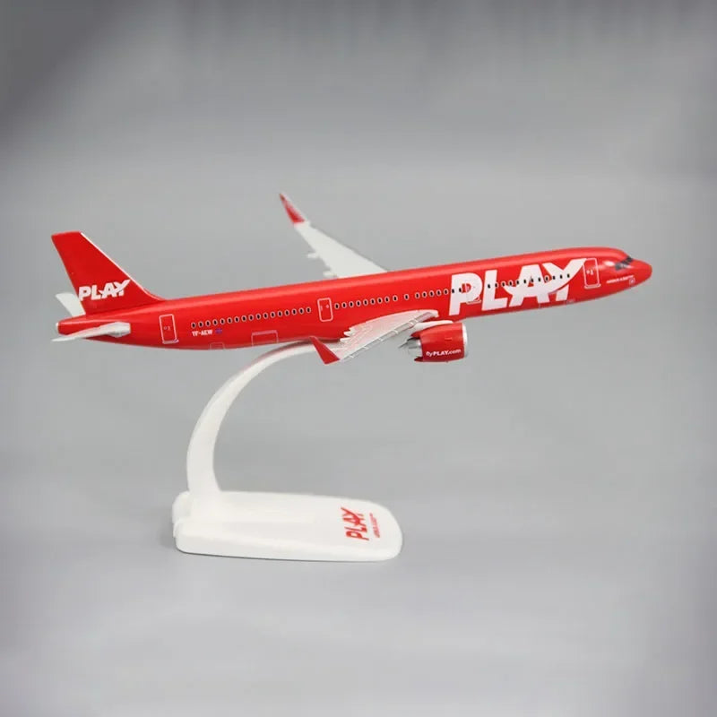 1:200 Scale Airplane Model Toys A321NEO Flyplay Iceland Play Air ABS Plastic Aircraft Plane Model Toy Assembly Souvenir Toys