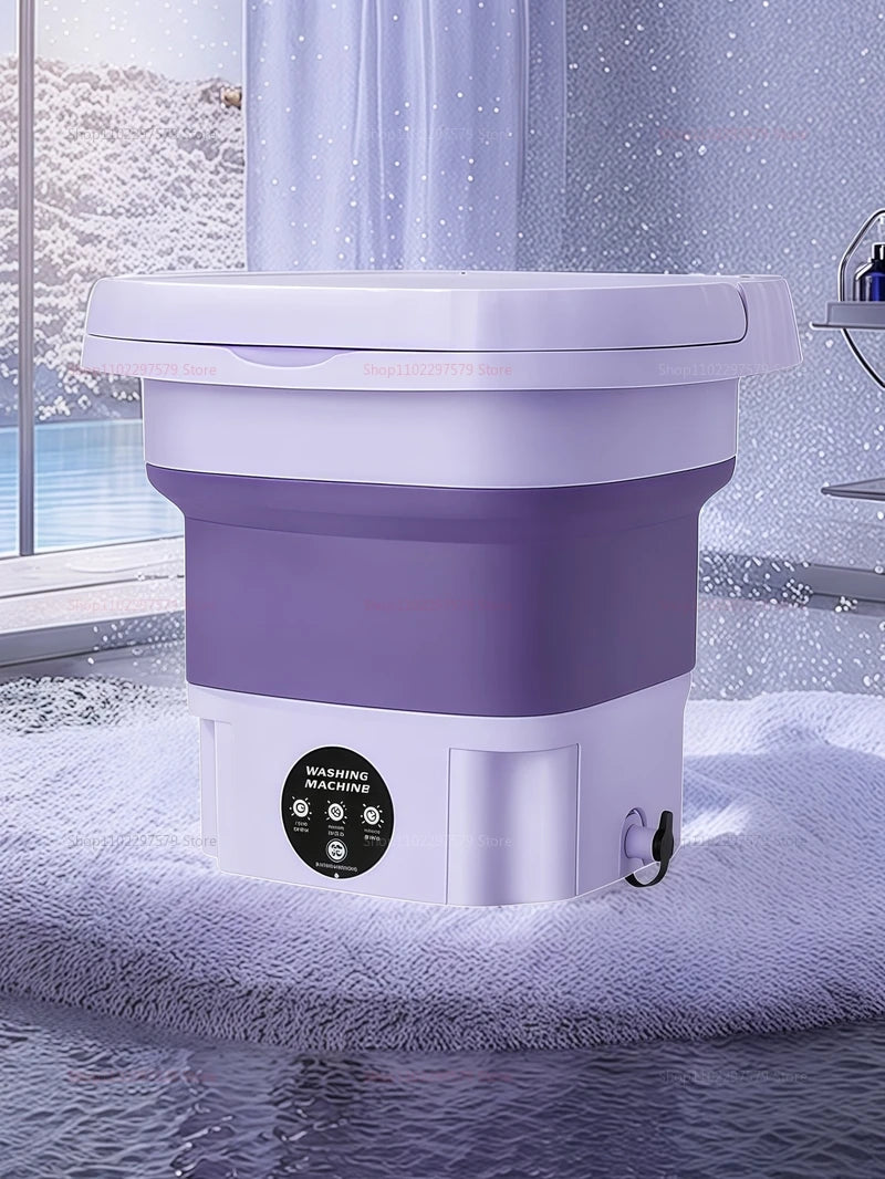 8L Portable Folding Washing Machine Compact Travel Clothes Socks Underwear Cleaner Washer for Home Camping Camping Trips