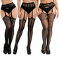 3 Pcs Pantyhose Fishnet Sexy Thigh-High Stockings Suspender Stockings for Women Garter Belt Stockings Hollow Out Pattern Tights