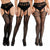 3 Pcs Pantyhose Fishnet Sexy Thigh-High Stockings Suspender Stockings for Women Garter Belt Stockings Hollow Out Pattern Tights