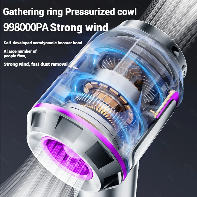 Mini Car Vacuum Cleaner 998000PA Cordless Powerful for Home Handheld Blower Car Cleaner Portable Car Vacuum Cleaner