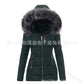 Women Parkas Jacket Cotton Coat Winter Thick Fur Collar Hooded Windproof Padded Jackets Outerwear Zipper Overcoat Office Lady