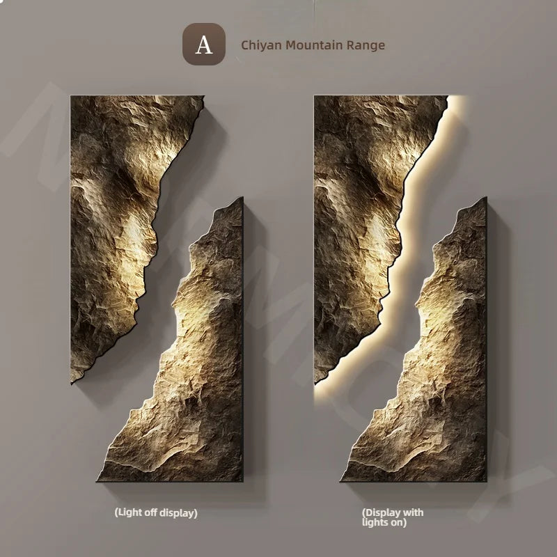 Light Luxury Entrance Decoration Mural Light Abstract Sandstone Texture Hanging Painting Atmospheric 2025 New High-End Corridor