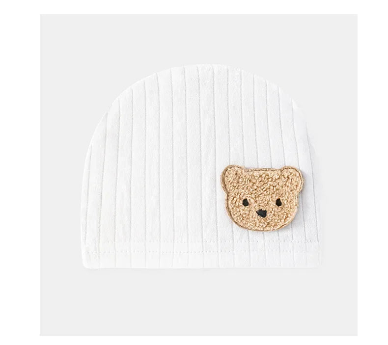 Newborn Cotton Soft Hat Baby Pure Cotton Cartoon Cap Infant 0-3 Months Windproof Spring Hat Kids Cap Newborn Accessories