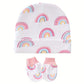 3Set/lot Newborn Baby Hat Gloves Suit Cotton Boys Girls Beanie Hats Cartoon Printed Prevent Face Infant Gloves Shower Gifts