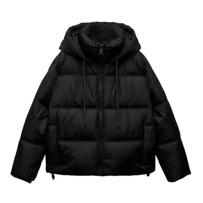 TAOP&ZA Autumn Winter New Casual Warm Cotton Jacket Short Hooded Coat Female Fashionable Long Sleeve Clothing from China