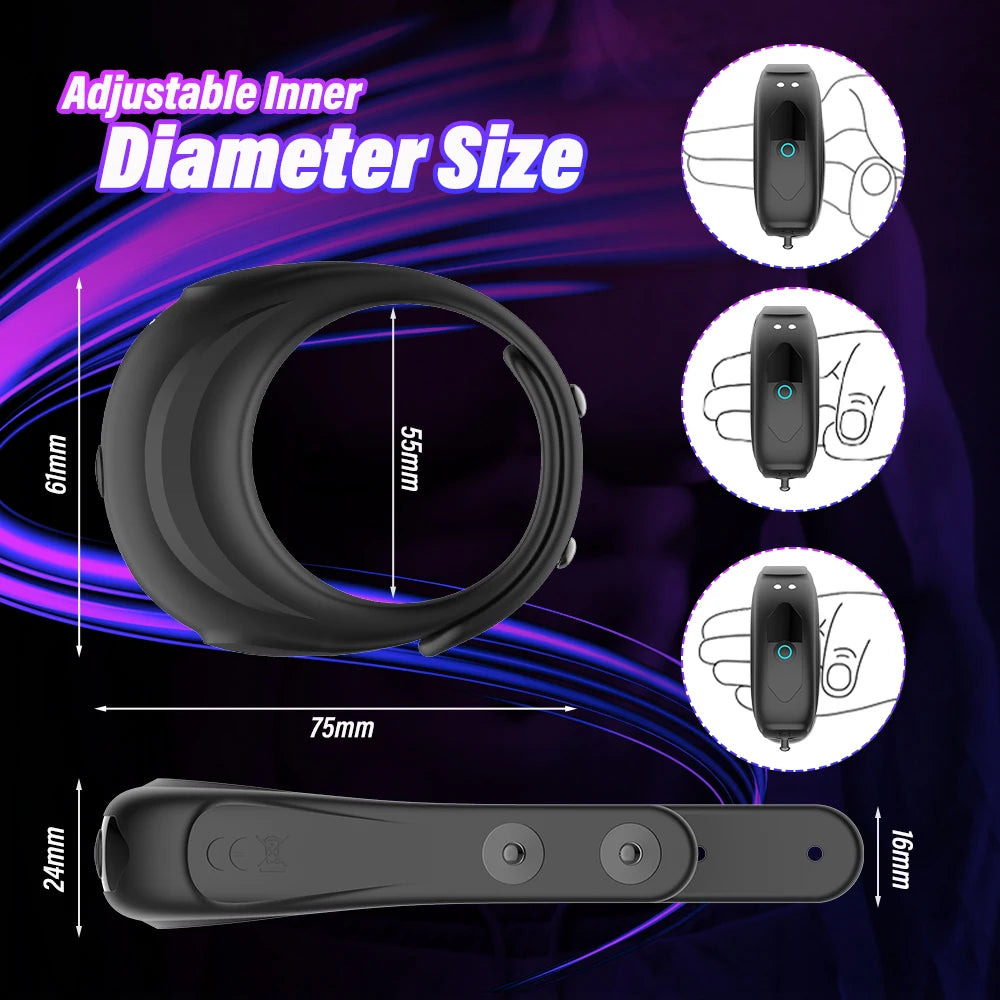 Vibrating Cock Penis Ring Testicle Massager Perineum Scrotum Stimulator Prostate Vibrator Delay EjaculationSex Toys for Men