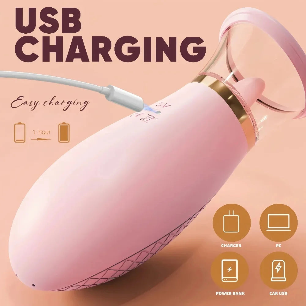 Clitoral Sucking Vibrator Nipple G-spot Sucker Rapid Orgasm Tongue Vibrator 3 Sucking 9 Licking Patterns Female Masturbator