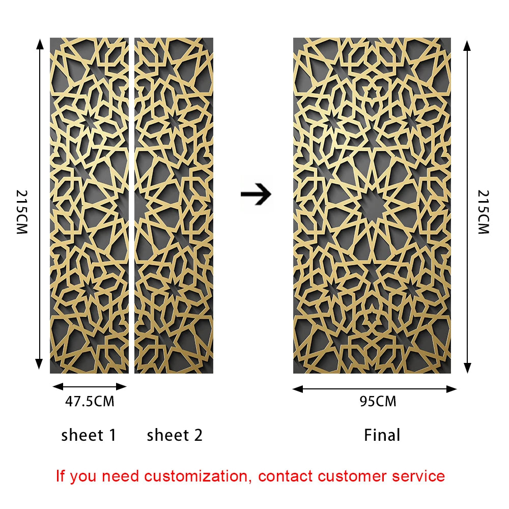 Simulation Of Gilt Leaves DIY Door Stickers Home Decoration Wall Sticker Kitchen Art Mural Peel & Stick Waterpoof PVC Wallpaper