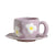 340ML Hand-painted Flower Love heart Ceramic Coffee Cup with Saucer Home Office Water Cup Breakfast Milk Juice Teacup Gift Set