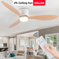 52 Inch Modern DC Ceiling Fan with Light And Remote Control for Living Room Dining Room Bedroom Powerful Airflow Electric fans