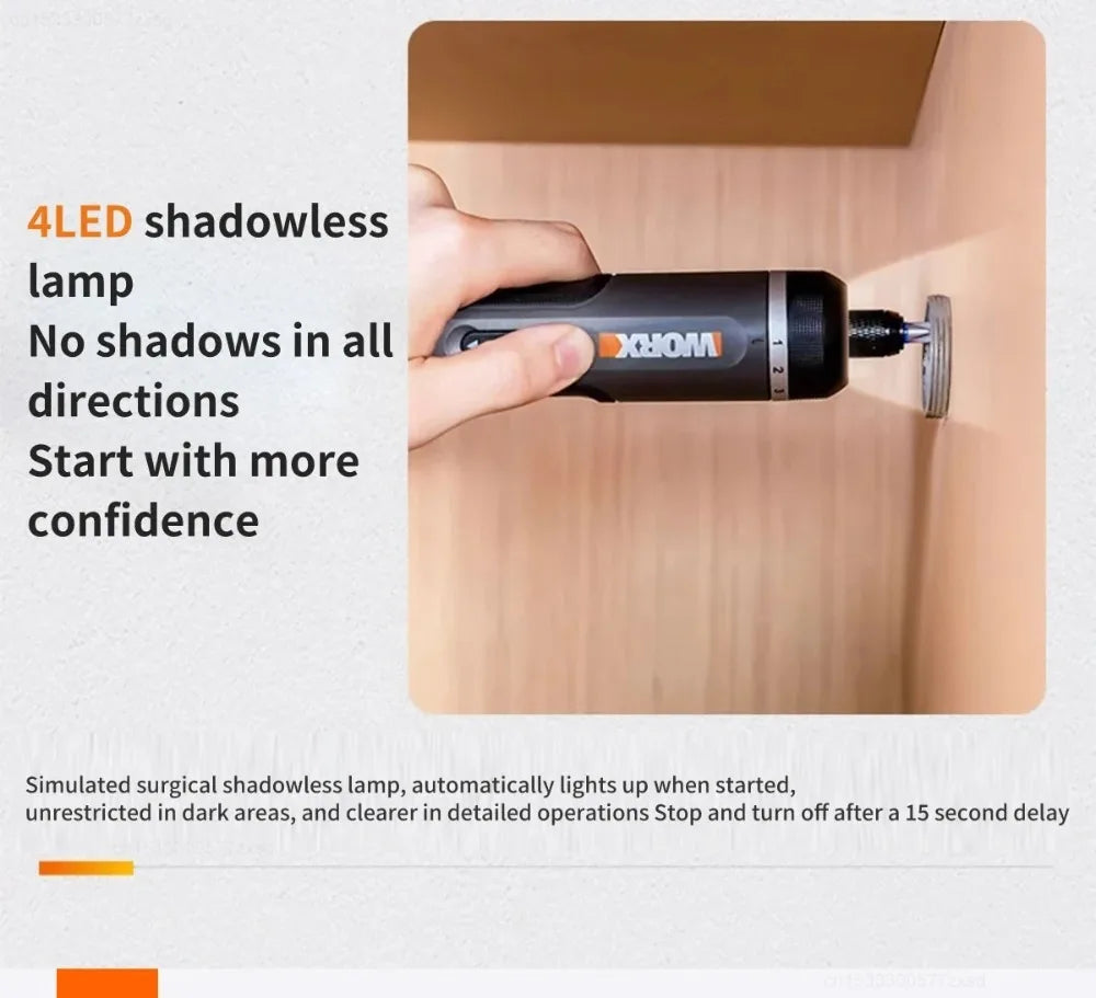 Worx 30 Bit Sets Power Tools WX242 Electrical Screwdriver Set Smart Cordless Drill Screwdrivers USB Rechargeable Set Home Repair