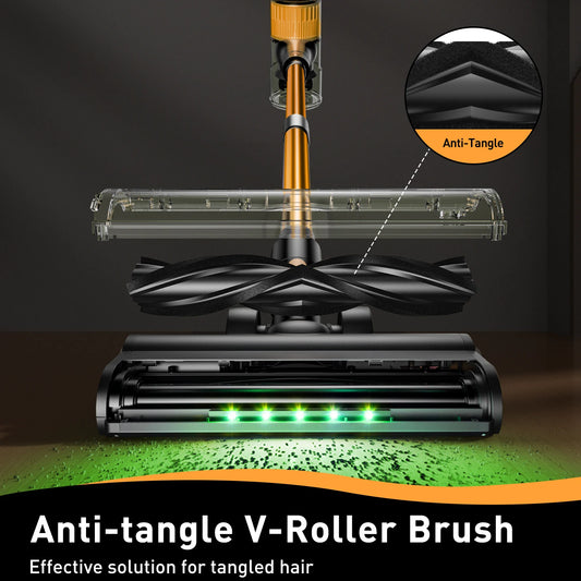 Cordless Vacuum Cleaner 8 in 1 Powerful Suction Lightweight,LED Display,45Mins Detachable Battery Vacuum for Floor/Carpet/Pet