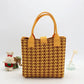 New Knitted Large Capacity Simple Stylish Handbag Customizable Personality Weave Bag Commuter Friendly Birdseye Pattern