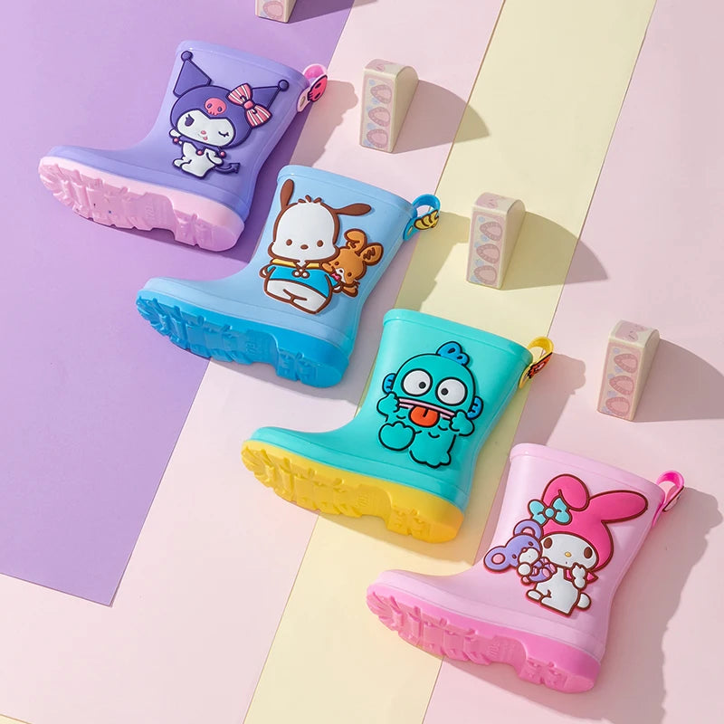 Sanrio Children's Rain Boots Cute Kuromi Melody Pachocco Non-slip Rain Shoes For Boys And Girls Waterproof Shoes Summer Summer