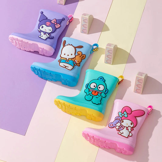 Sanrio Children's Rain Boots Cute Kuromi Melody Pachocco Non-slip Rain Shoes For Boys And Girls Waterproof Shoes Summer Summer