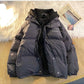 2026 Korean Winter Leisure Cotton Clothes Women Parker coat Y2K Multi-functional Fake Two Pocket Zipper Down Jacket Thick Coat