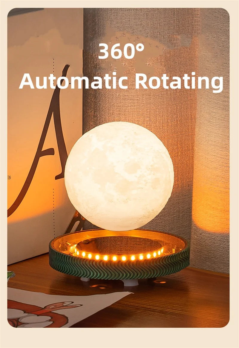 Magnetic Levitating Bulb Saturn Moon Lamp Levitating Rotating Table Lamp Creative Office Home Decoration Unique Gifts