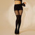 Black Striped Goth Fishnets Pantyhose Faux Thigh High Tights Mock Suspender Pantyhose Sexy Hollow Out Goth Fishnets Stocking