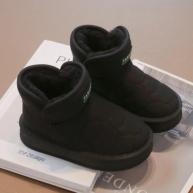 Children's Snow Boots 3-18 Years Old White Waterproof Non-slip Boys Girls Cotton Shoes Winter Soft Non-slip Kids Short Boots