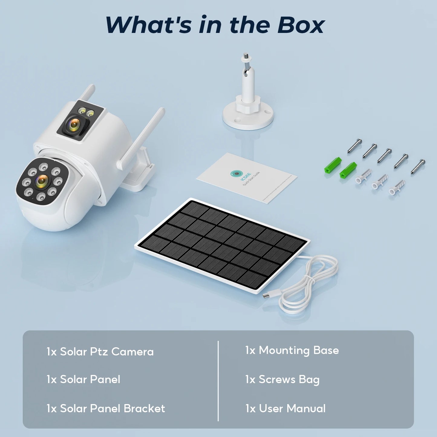 8MP 4K AOV Solar Camera Wifi 7/24 Recording Wireless Outdoor Surveillance Camera Dual Lens 365 Days Standby Home Security ICSEE