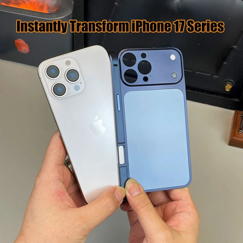 Original Alloy Frame Case For iPhone 13 14 15 16 Pro Max Instantly Transform 17 Pro Max Large Window Backplane Protective Film