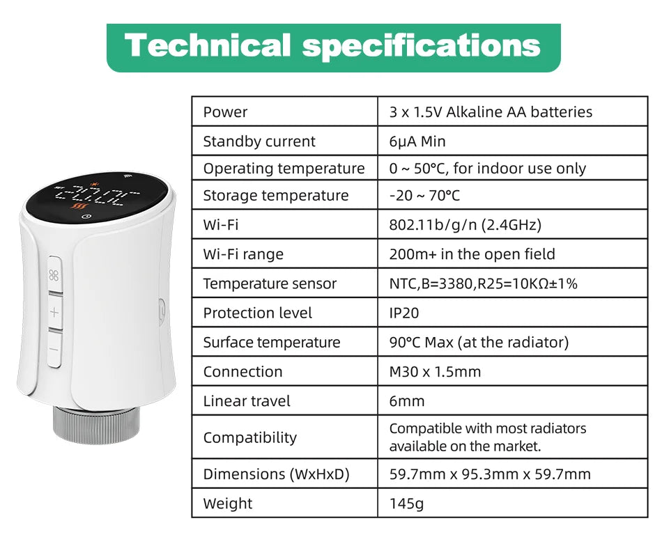 Tuya Thermostatic Radiator Valve Zigbee Thermostat Radiator Valve Tuya Zigbee Smart Home Wifi  Temperature Controller Alexa
