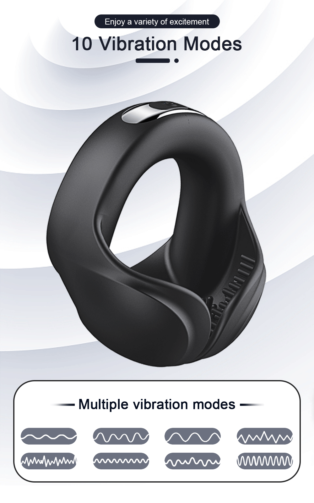 Vibrating Cock Penis Ring Testicle Massager Perineum Scrotum Stimulator Prostate Vibrator Delay EjaculationSex Toys for Men