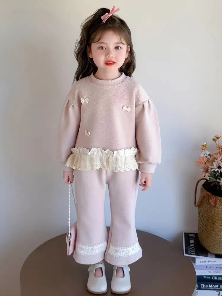 Girls Fashionable Sweet Spring Autumn New Style Casual Long Sleeve Two-Piece Set Children's Clothing Baby Girl Outfit