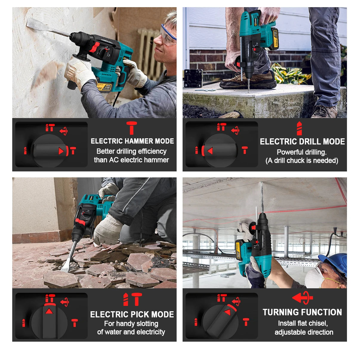 Gisam Brushless Power Tools Sets Electric Impact Wrench Electirc Drill Angle Grinder Electric Hammer For Makita 18v Battery Pins