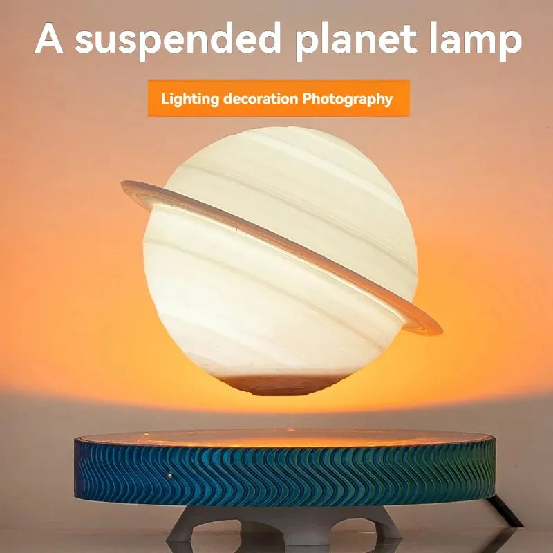 Magnetic Levitating Bulb Saturn Moon Lamp Levitating Rotating Table Lamp Creative Office Home Decoration Unique Gifts