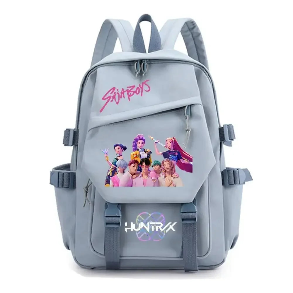 KPop Demon Hunters Huntrix Backpack Women Men Fashion Travel Saja Boys Rumi Zoey Mira Backpacks Outdoor Sport School Bag