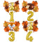 6Pcs Autumn Forest Animals Kids Birthday Party Decoration Squirrel Pine Cone Foil Balloon With 0-9 Number Ball Thanksgiving Gift