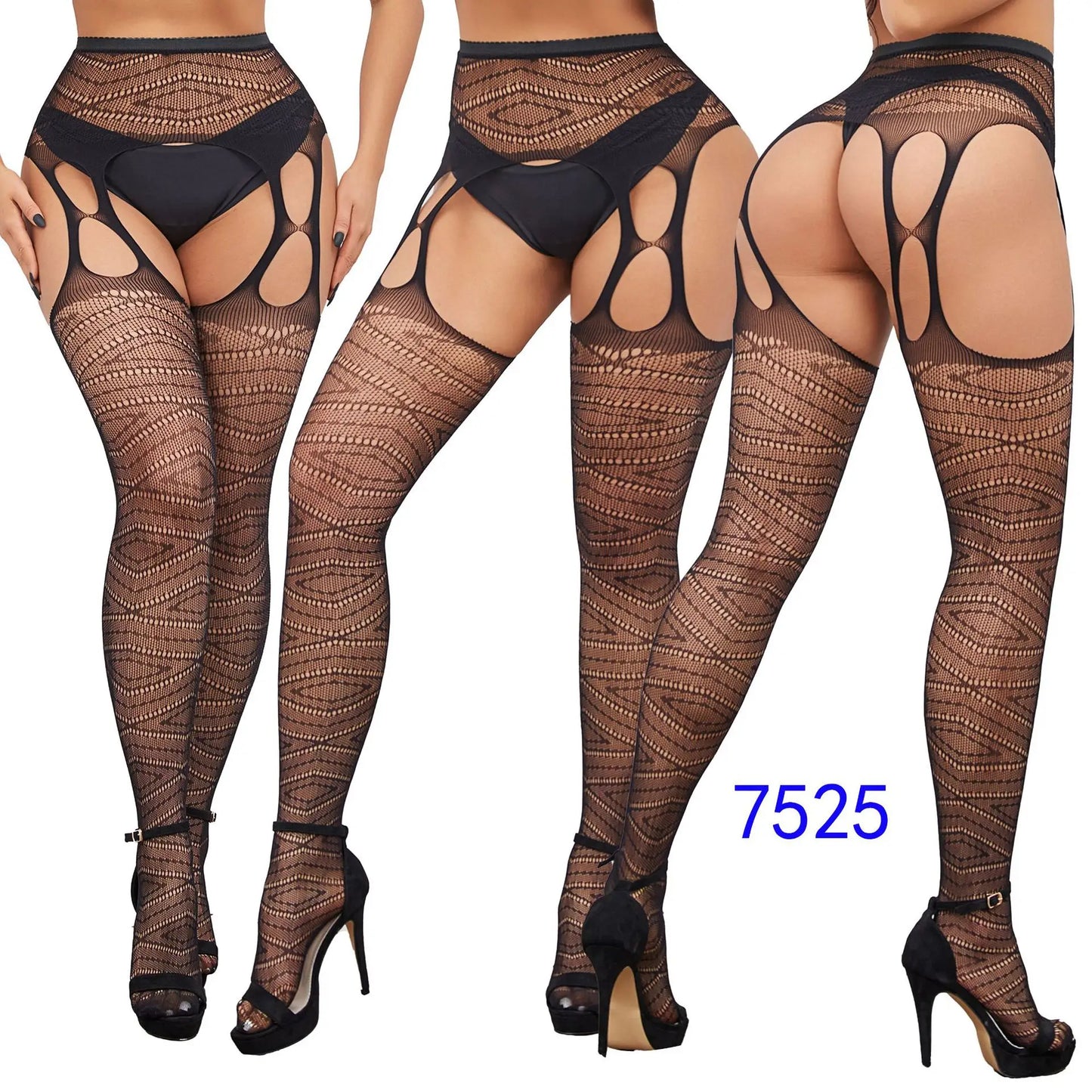 Women Sexy Suspender Stockings Open Crotch Pantyhose Fishnet Tights Hot Fashion Night Party Mesh Net Leggings Garters Hosiery