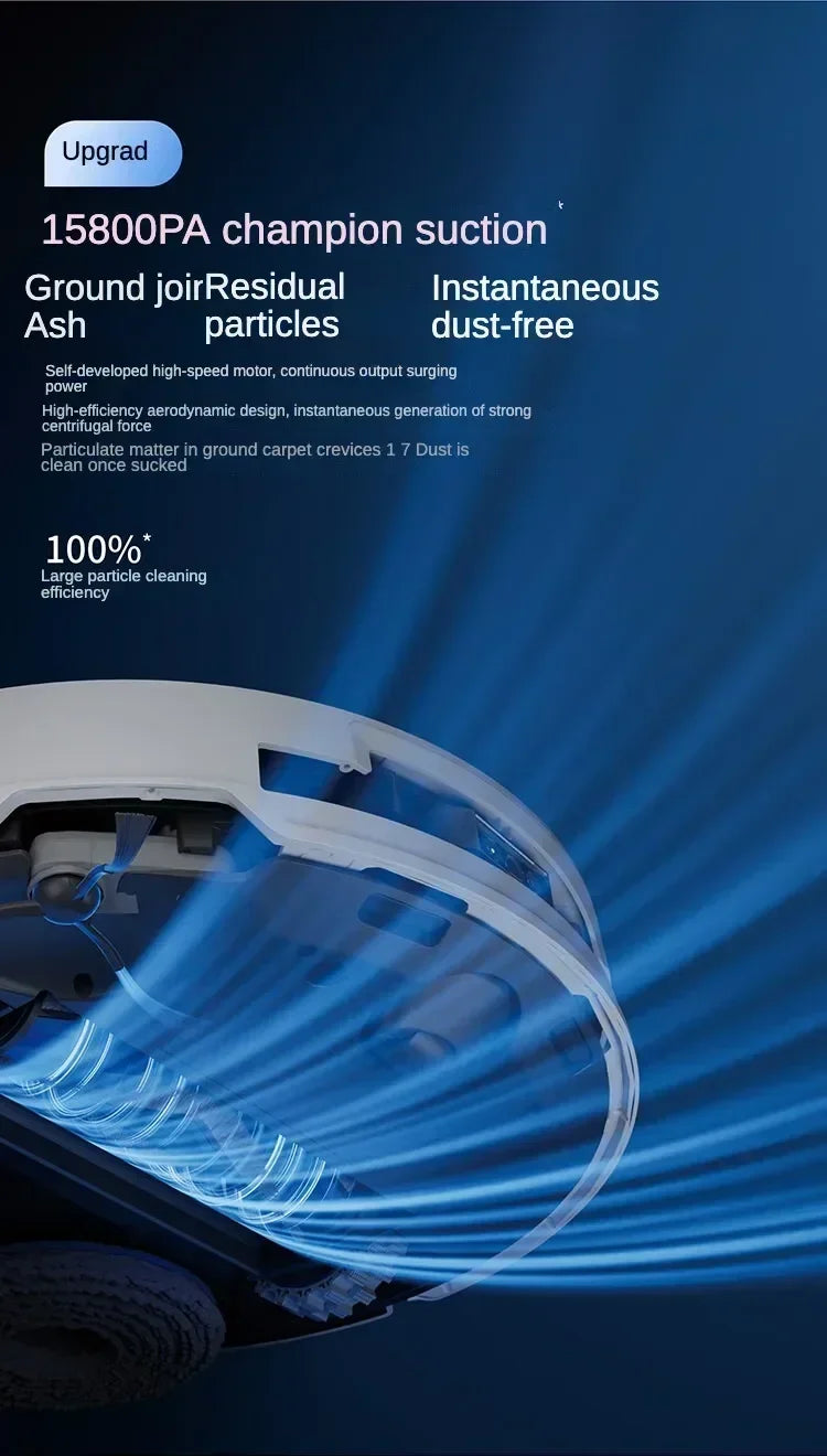 Original Ecovacs Deebot T50 PRO Vacuum Cleaner Robot Chinese Version 15800Pa Hair Zero-tangle Stepless 70°C Hot Water