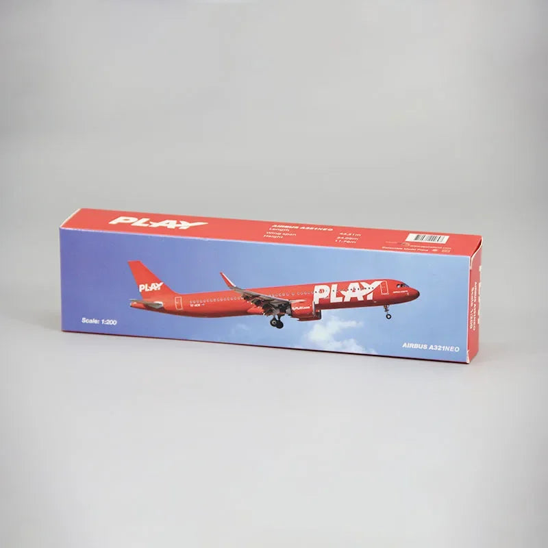1:200 Scale Airplane Model Toys A321NEO Flyplay Iceland Play Air ABS Plastic Aircraft Plane Model Toy Assembly Souvenir Toys
