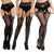 3 Pcs Pantyhose Fishnet Sexy Thigh-High Stockings Suspender Stockings for Women Garter Belt Stockings Hollow Out Pattern Tights