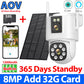 8MP 4K AOV Solar Camera Wifi 7/24 Recording Wireless Outdoor Surveillance Camera Dual Lens 365 Days Standby Home Security ICSEE