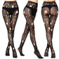 Sexy Mesh Stockings Print Patterns Flower Heart Skull Nylon Push Up  Slim Women Fishnet Tights Y2k Party Club Gothic Pantyhose