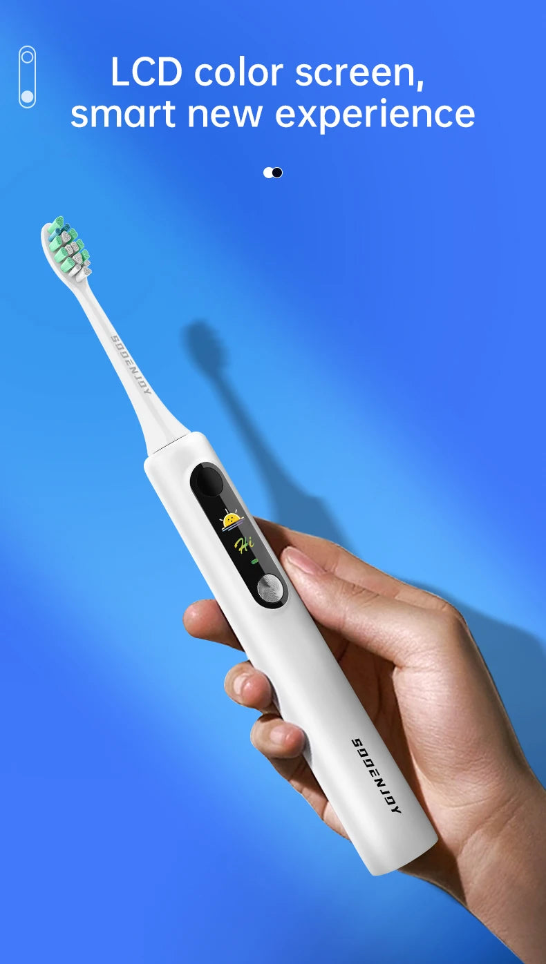 SOOENJOY Smart LCD Screen Sonic Electric Toothbrush NB-1 DIY Mode Cleaner Adult Automatic IPX7 Waterproof Teethbrush