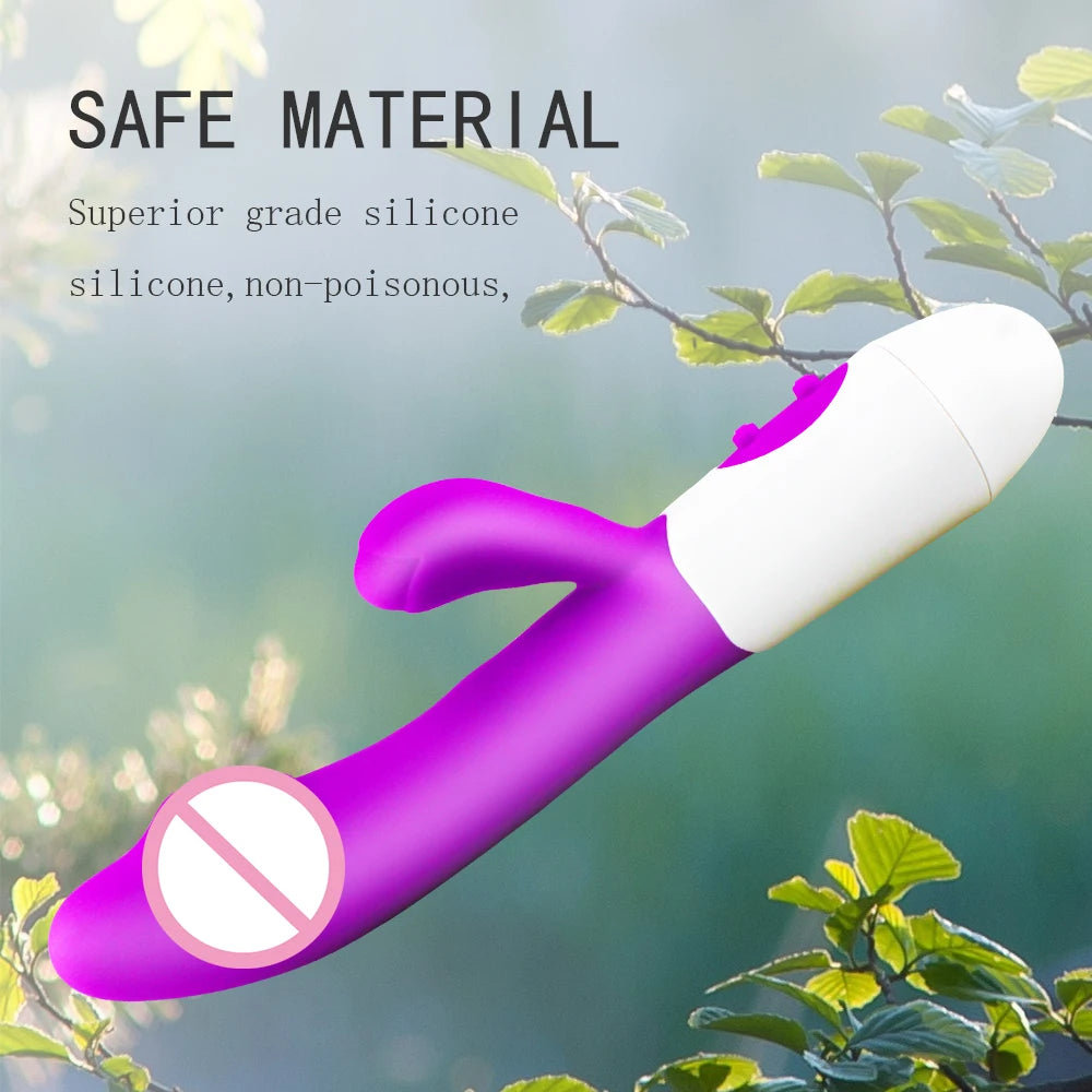 Silicone G Spot Dildo Rabbit Vibrator Dual Vibration 10 Speeds Female Vagina Clitoris Massager Adult Sex Toys For Women