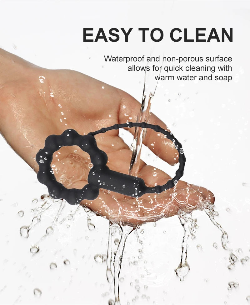 Silicone Vibrating Urethral Sound for Intense Stimulation, Electric Prostate Massager Toy, Soft & Flexible Beaded Design