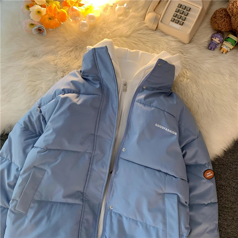 2025 Women's Winter Quilted Jacket Overcoat Thick Cotton Padded Coat Female Oversized  Loose Oversize Coats Hooded Short Parkas