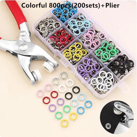 Five Claw Buckle Clamp Set, Baby's Clothes and Shoes Invisible Color Metal Buckle, Shoe Bag Belt Hole Snap Button Plier Tool