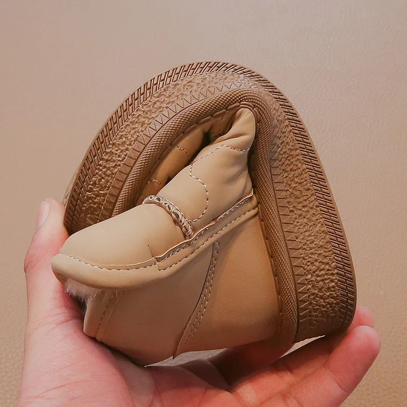 Children's Snow Boots 3-18 Years Old White Waterproof Non-slip Boys Girls Cotton Shoes Winter Soft Non-slip Kids Short Boots