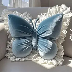 Princess Butterfly Office Pillow Ruffle Lace Living Room Bedroom Sofa Cushion Room Decor Plush Pillow Car Seat Companion Pillows